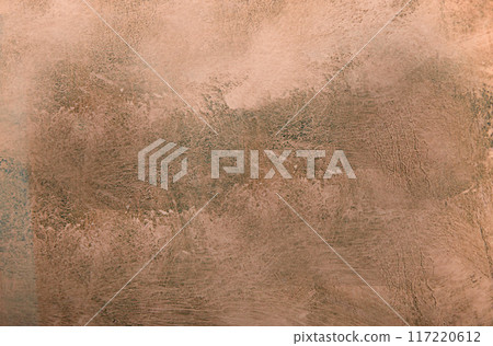 Brown grunge background with streaks and spots close-up 117220612