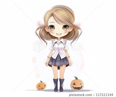 Image of a girl dressed up for Halloween 117221194