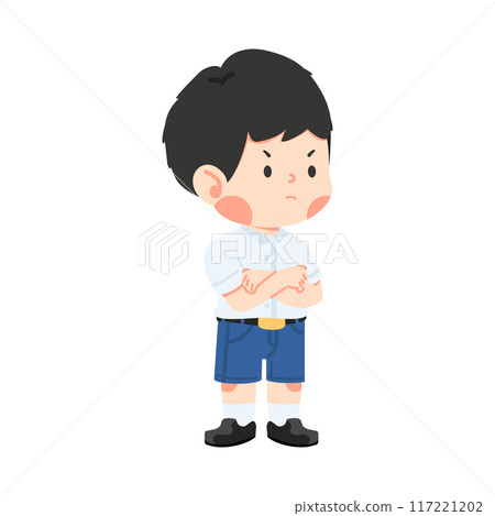boy student is crossing his arms 117221202