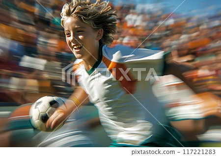 young professional soccer football player 117221283