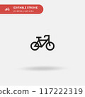 Bike Simple vector icon. Illustration symbol design template for web mobile UI element. Perfect color modern pictogram on editable stroke. Bike icons for your business project 117222319
