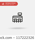 Cash Register Simple vector icon. Illustration symbol design template for web mobile UI element. Perfect color modern pictogram on editable stroke. Cash Register icons for your business project 117222326