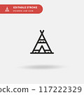 Teepee Simple vector icon. Illustration symbol design template for web mobile UI element. Perfect color modern pictogram on editable stroke. Teepee icons for your business project 117222329