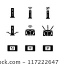 Vector icon set of various types of Wi-Fi routers 117222647