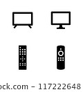 Television and remote control vector icon set 117222648