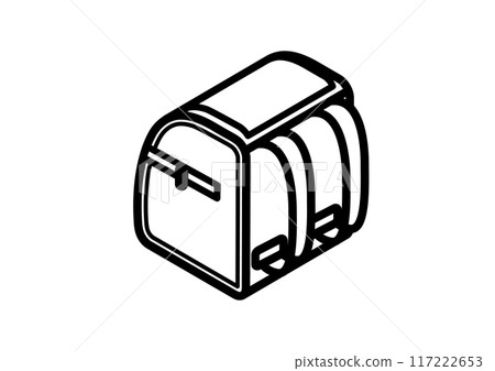 書包的等距線繪製圖示。可以玩色彩的設計。 117222653