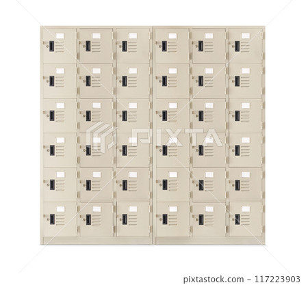empty locker for storage isolated on white background empty locker for storage isolated on white background 117223903