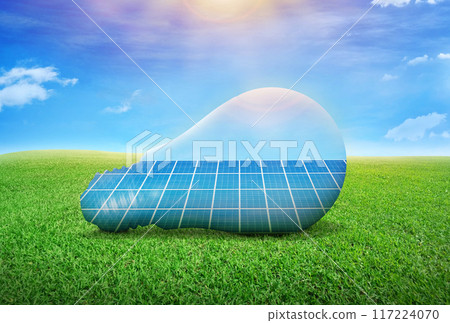 solar panel in bulb Sustainable Resource Concept 117224070