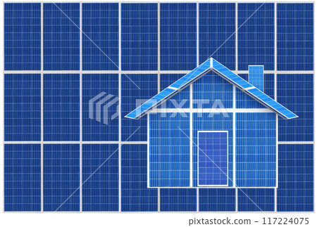 solar house sustainable resources environmental topics green energy concept. 3d 3d illustration 3d rendering solar house sustainable resources environmental topics green energy concept. 3d 3d illustration 3d rendering 117224075
