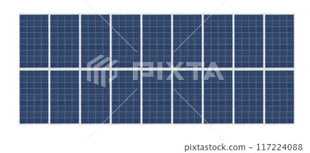 Photovoltaic solar cell panels isolated on white background. Environmental theme. Green energy concept. Photovoltaic solar cell panels isolated on white background. Environmental theme. Green energy concept. 117224088