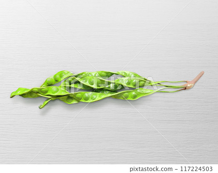 Petai or bitter beans or stinky beans on white wooden table background Petai or bitter beans or stinky beans on white wooden table background 117224503