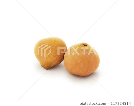 Ripe santol fruit on a white background and seasonal fruits in June of Thailand 117224514