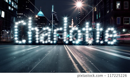 White LED personalized postcard perfect for decor. 117225226