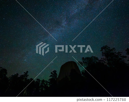 Devils Tower and the Starry Sky 117225788