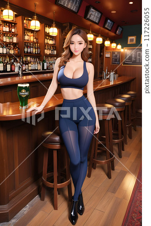 Dancers posing at the bar Dancers posing at the bar 117226055