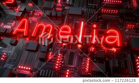 Red LED personalized postcard perfect for decor. 117226128
