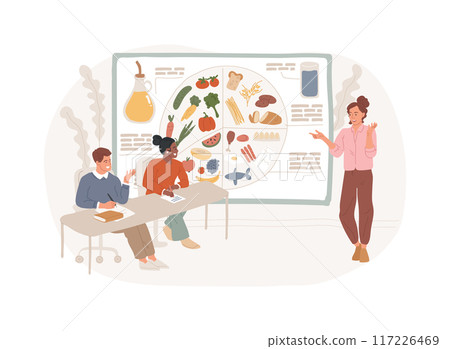 Nutritionist course isolated cartoon vector illustrations. Nutritionist course isolated cartoon vector illustrations. 117226469