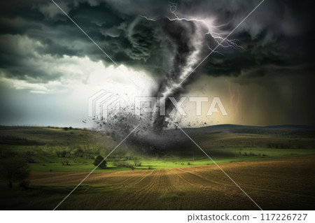Unleashed Fury: Tornado Strikes Farmland Unleashed Fury: Tornado Strikes Farmland 117226727