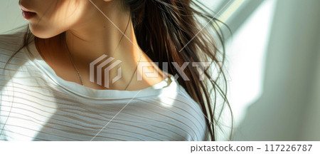 Intimate Portrait of a Black-Haired Lady 117226787