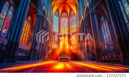 Magnificent Gothic Cathedral Interior Magnificent Gothic Cathedral Interior 117227271