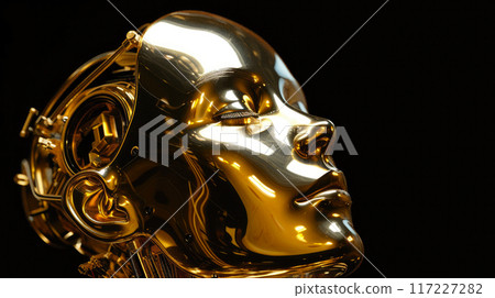 Gleaming Goddess: A Golden Vision of Futuristic Grace 117227282