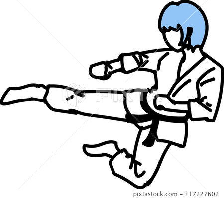 Flying kick motion_karate Flying kick motion_karate 117227602