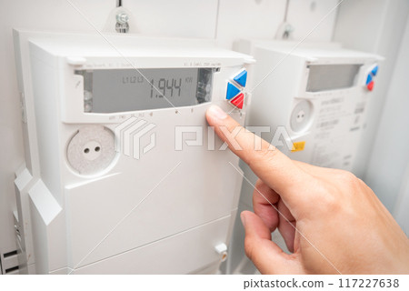 Electric energy meter measuring power usage Electric energy meter measuring power usage 117227638