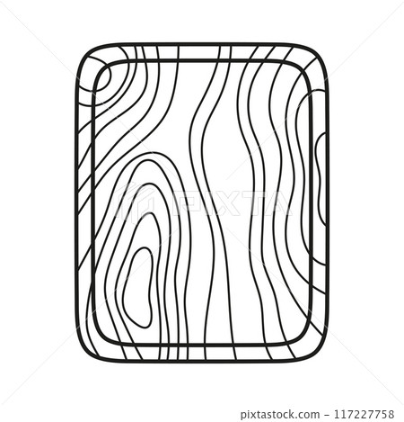 outline wooden cutting board isolated outline wooden cutting board isolated 117227758