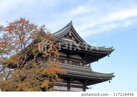 A magnificent mountain gate (Kakuozan Nittaiji Temple, Nagoya City, Aichi Prefecture) 117228448