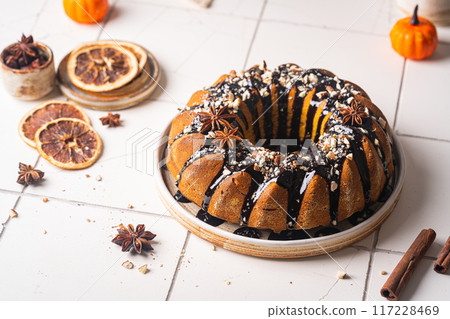 Pumpkin bundt cake Pumpkin bundt cake 117228469