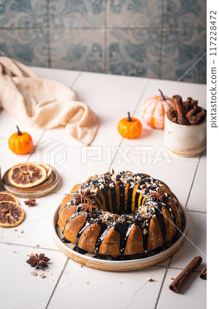 Pumpkin bundt cake Pumpkin bundt cake 117228472