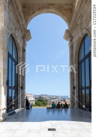 Archway Overlooking Cagliari Cityscape Sardinia 117228584