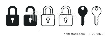 鑰匙圖標，隱私保護相關圖標 117228639