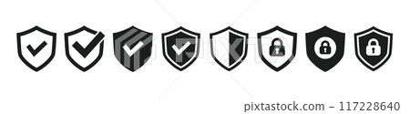 Security shield icon, privacy protection related icon Security shield icon, privacy protection related icon 117228640