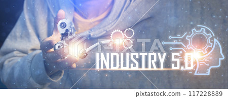 The concept of using artificial intelligence to control the system, industry using artificial intelligence,industry 5.0 117228889