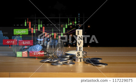 planning and strategy business growth in the stock market Increased progress or success invest in trading 117229075