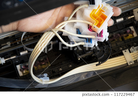 top view, mechanic fixing printer, fixing printhead 117229467