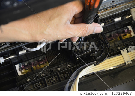 top view, mechanic fixing printer, fixing printhead 117229468
