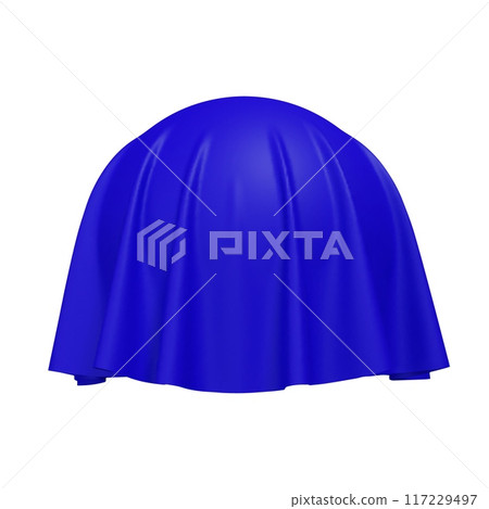 Ball or sphere covered with blue fabric isolated on white background Ball or sphere covered with blue fabric isolated on white background 117229497