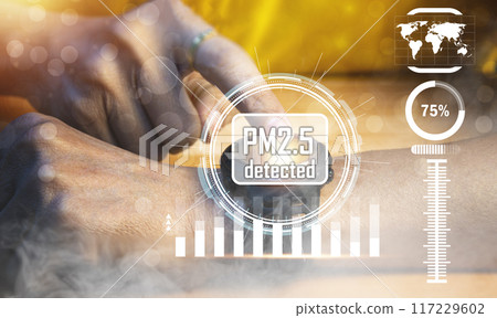 The concept of using smartwatch devices in detecting PM2.5 dust in the air 117229602