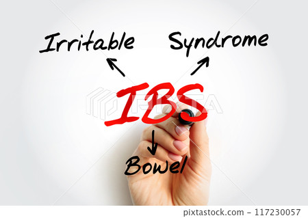 IBS - Irritable Bowel Syndrome is a common disorder that affects the large intestine, acronym text concept background IBS - Irritable Bowel Syndrome is a common disorder that affects the large intestine, acronym text concept background 117230057