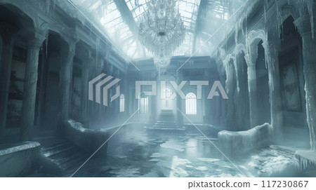 Ethereal Elegance: Victorian Tomb Enveloped in Ice 117230867