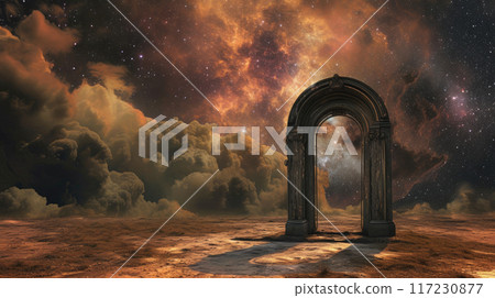 Floating Elysium: Cloud-Kissed Arch in a Futuristic Realm Floating Elysium: Cloud-Kissed Arch in a Futuristic Realm 117230877