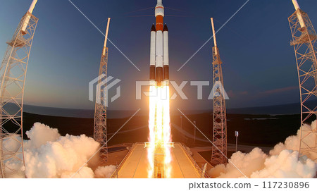 Celestial Ascent: Rocket Piercing the Sky Celestial Ascent: Rocket Piercing the Sky 117230896