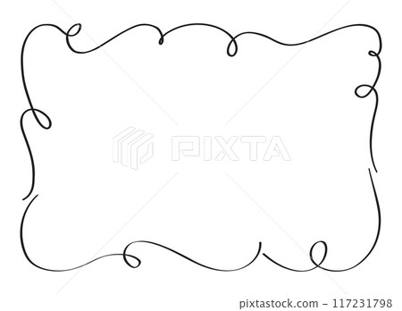 Doodle Horizontal Frame, Hand Drawn Border 117231798