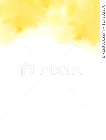 Watercolor card template. Abstract stains texture in vibrant yellow hues with blank copy space for text. Cheerful hand painted background for invitation, save the date, wedding, postcard, quotes Watercolor card template. Abstract stains texture in vibrant yellow hues with blank copy space for text. Cheerful hand painted background for invitation, save the date, wedding, postcard, quotes 117232276