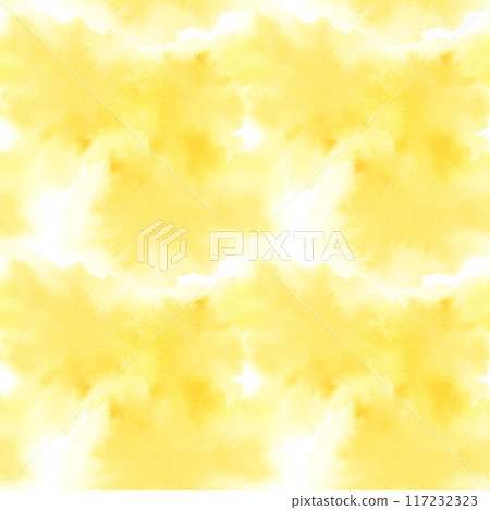 Abstract yellow stains seamless pattern. Watercolor continuous hand painted backdrop. Fabric print design for energetic, sunny, summer vibe. Background template for textile, paper, stationery Abstract yellow stains seamless pattern. Watercolor continuous hand painted backdrop. Fabric print design for energetic, sunny, summer vibe. Background template for textile, paper, stationery 117232323