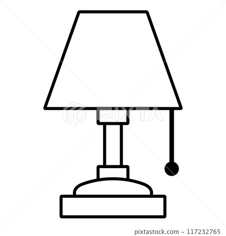 室內燈線描圖標 室內燈線描圖標 117232765