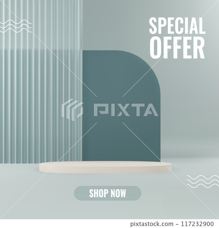 3D minimal podium scene in grounding hues 117232900