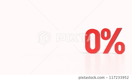 The red zero percent for Business concept 3d rendering. The red zero percent for Business concept 3d rendering. 117233952
